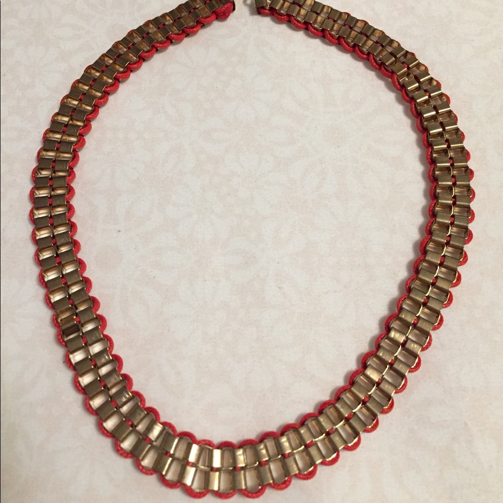 [3/$10] Statement necklace - gold and red